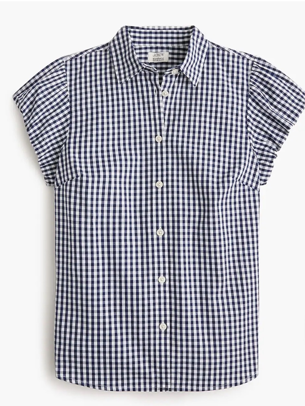 J. Crew Factory Gingham puff-sleeve button-up top